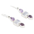 Amethyst and rainbow moonstone dangle earrings, 'Purple Prophecies' - 6-Carat Amethyst and Rainbow Moonstone Dangle Earrings