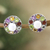 Multi-gemstone button earrings, 'Ocean Flora' - Faceted Multi-Gemstone Button Earrings Crafted in India