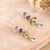 Multi-gemstone dangle earrings, 'Paradise Pears' - Sterling Silver Dangle Earrings with Seven-Carat Gemstones