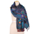 Hand-embroidered wool shawl, 'Blooming Mirage' - Hand-Embroidered Wool Shawl with Vibrant Floral Pattern