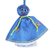 Embroidered viscose ornaments, 'Blue Chekutty Dolls' (set of 9) - Set of 9 Embroidered Viscose Doll Holiday Ornaments in Blue (image 2c) thumbail