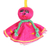 Embroidered viscose ornaments, 'Fuchsia Chekutty Dolls' (set of 9) - 9 Embroidered Viscose Doll Holiday Ornaments in Fuchsia