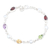 Multi-gemstone link bracelet, 'Precious Symphony' - Sterling Silver Multi-Gemstone Link Bracelet from India