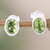 Peridot stud earrings, 'Nature Duet' - Sterling Silver Stud Earrings with Oval 3-Carat Peridot Gems