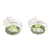 Peridot stud earrings, 'Nature Duet' - Sterling Silver Stud Earrings with Oval 3-Carat Peridot Gems