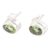 Peridot stud earrings, 'Nature Duet' - Sterling Silver Stud Earrings with Oval 3-Carat Peridot Gems