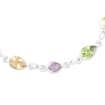 Multi-gemstone link bracelet, 'Intense Symphony' - Sterling Silver Link Bracelet with Multiple Gemstones