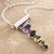 Multi-gemstone pendant necklace, 'Rainbow Stairway' - Sterling Silver Pendant Necklace with 5-Carat Gemstones