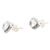 Cubic zirconia button earrings, 'Clarity Drops' - Sterling Silver Button Earrings with Cubic Zirconia Stones (image 2c) thumbail