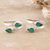 Onyx toe rings, 'Mystic Nature' (pair) - Sterling Silver Toe Rings with Green Onyx Stones (Pair) (image 2) thumbail