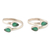 Onyx toe rings, 'Mystic Nature' (pair) - Sterling Silver Toe Rings with Green Onyx Stones (Pair) thumbail