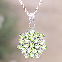 Peridot pendant necklace, 'Forest Brilliance'