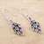 Amethyst dangle earrings, 'Purple Tower' - Sterling Silver Dangle Earrings with 3-Carat Amethyst Gems (image 2b) thumbail