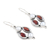Cultured pearl and garnet dangle earrings, 'Elegant Mix' - Sterling Silver Dangle Earrings with Cultured Pearl & Garnet