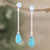 Chalcedony and blue topaz dangle earrings, 'Turquoise Dream' - Sterling Silver Dangle Earrings with Chalcedony & Blue Topaz