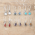 Gemstone dangle earrings, 'Everyday Gems' (set of 6) - Set of 6 Sterling Silver Gemstone Dangle Earrings from India (image 2b) thumbail