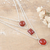 Carnelian strand pendant necklace, 'Lucky Shapes' - Sterling Silver 3-Strand Carnelian Pendant Necklace (image 2b) thumbail