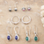 Gemstone earrings, 'Everyday Style' (set of 5) - Set of 5 Sterling Silver Gemstone Earrings from India (image 2b) thumbail