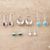 Gemstone earrings, 'Gem Trends' (set of 5) - Set of 5 Gemstone Earrings Crafted from Sterling Silver (image 2) thumbail