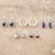 Gemstone earrings, 'Jewel Mode' (set of 5) - Set of 5 Gemstone Earrings Made from Sterling Silver