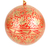 Papier mache ornaments, 'Holiday Leaves' (set of 3) - Set of 3 Papier Mache Ornaments with Red Leafy Details