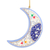 Adornos de madera, (juego de 3) - Juego de 3 adornos de luna de madera azul hechos a mano en India