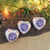 Papier mache ornaments, 'Blue Romance' (set of 3) - Set of 3 Papier Mache Heart Ornaments Hand-Painted in India thumbail