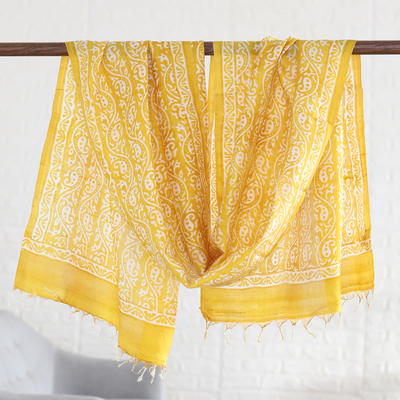 Silk shawl, Sunny Paisley