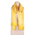 Mantón de seda - Chal de Seda Amarillo con Estampado Paisley Hand-block Impreso