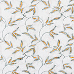 Cotton shawl, 'Safron Vines' - Block-Printed Cotton Shawl with Leafy and Floral Pattern