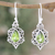 Peridot dangle earrings, 'Green Intricacy' - Sterling Silver Dangle Earrings with Natural Peridot Stones thumbail