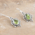 Peridot dangle earrings, 'Green Intricacy' - Sterling Silver Dangle Earrings with Natural Peridot Stones (image 2b) thumbail
