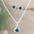 Onyx jewelry set, 'Sparkling Green' - Sterling Silver and Green Onyx Necklace and Earrings (image 2) thumbail