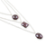 Garnet strand pendant necklace, 'Romance Shapes' - Sterling Silver 3-Strand Garnet Pendant Necklace (image 2c) thumbail