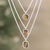 Tiger's eye strand pendant necklace, 'Courage Shapes' - Sterling Silver 3-Strand Tiger's Eye Pendant Necklace (image 2) thumbail
