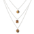 Tiger's eye strand pendant necklace, 'Courage Shapes' - Sterling Silver 3-Strand Tiger's Eye Pendant Necklace thumbail