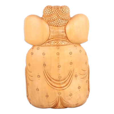 Holzskulptur - Braune Kadam-Holzskulptur von Ganesha, hergestellt in Indien