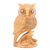 Wood sculpture, 'Wise Essence' - Hand-Carved Kadam Wood Owl Sculpture from India (image 2a) thumbail