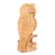Wood sculpture, 'Wise Essence' - Hand-Carved Kadam Wood Owl Sculpture from India