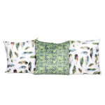 Printed cushion covers, 'Feather Glory' (set of 3) - Set of 3 Printed Feather and Geometric Cushion Covers