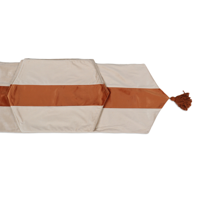 Camino de mesa y manteles individuales de algodón (juego de 5) - Juego de 5 piezas Camino de mesa de algodón y manteles individuales con borlas