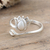 Cultured pearl wrap ring, 'Pearl Lotus' - Cream Pearl and Sterling Silver Lotus Wrap Ring from India (image 2) thumbail