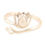 Cultured pearl wrap ring, 'Pearl Lotus' - Cream Pearl and Sterling Silver Lotus Wrap Ring from India thumbail