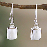Cultured pearl dangle earrings, 'Innocent Reflections'