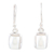 Cultured pearl dangle earrings, 'Innocent Reflections' - Geometric Sterling Silver Dangle Earrings with Cream Pearls thumbail