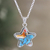 Sterling silver pendant necklace, 'Starry Festival' - Star-Themed Pendant Necklace with Composite Turquoise (image 2) thumbail