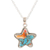 Sterling silver pendant necklace, 'Starry Festival' - Star-Themed Pendant Necklace with Composite Turquoise thumbail