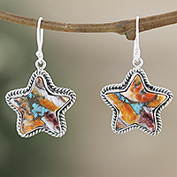 Sterling silver dangle earrings, 'Starry Festival'