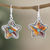 Sterling silver dangle earrings, 'Starry Festival' - Star-Themed Dangle Earrings with Composite Turquoise (image 2) thumbail