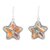 Sterling silver dangle earrings, 'Starry Festival' - Star-Themed Dangle Earrings with Composite Turquoise thumbail